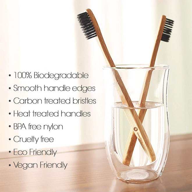 KOOLERTHINGS Natural Charcoal Bamboo Toothbrushes