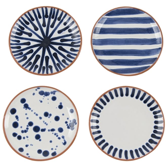 Shibori Assorted Porto Appetizer Plates (Set of 4)
