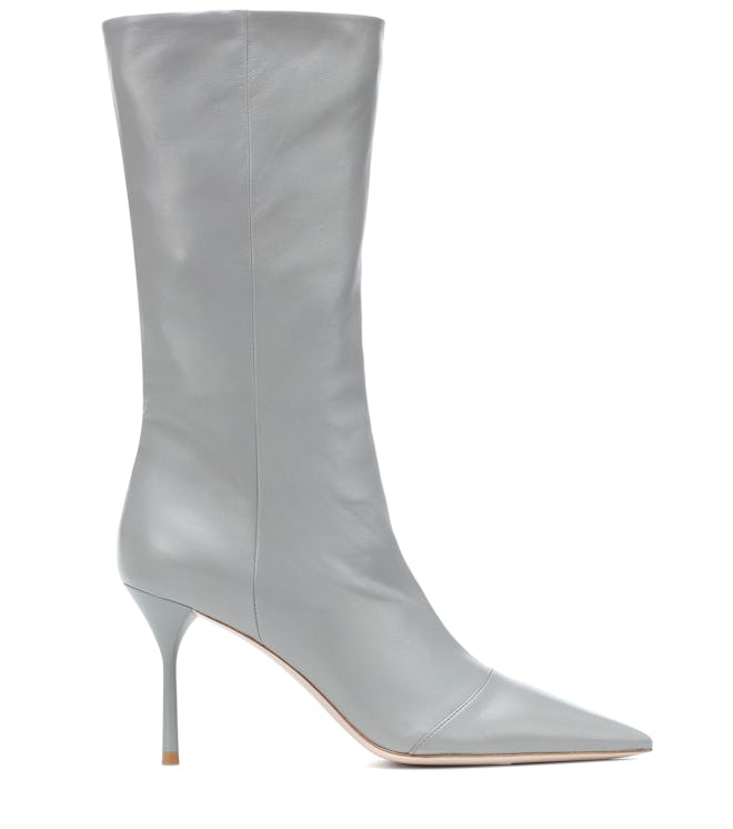 Mid-Calf Leather Boots