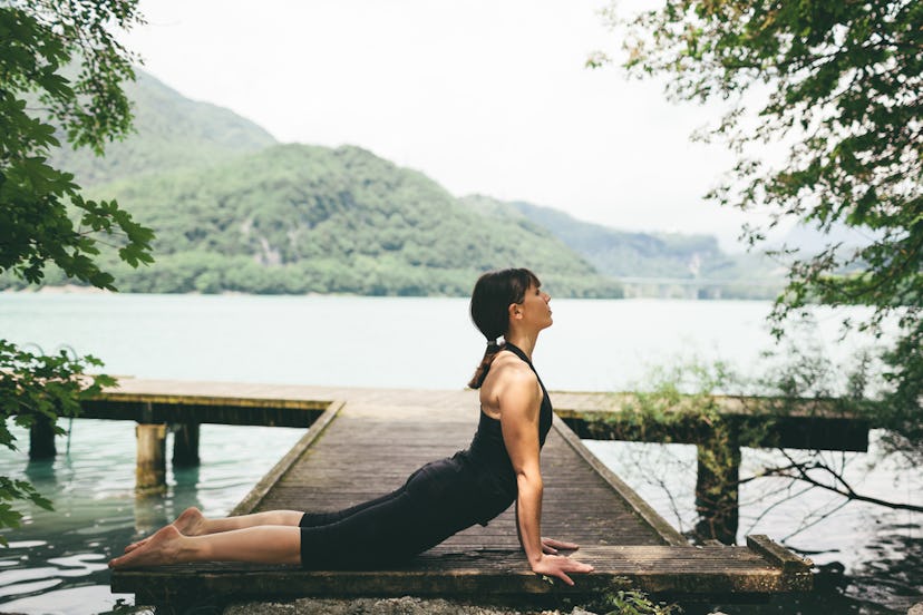 Woman doing yoga and feeling great during her ovulation