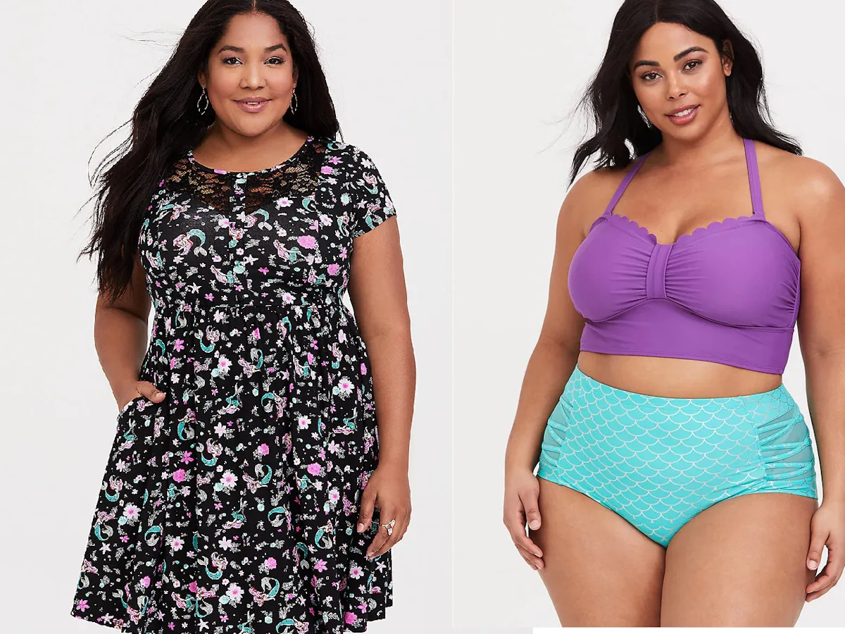 torrid little mermaid dress Skater Dress Torrid Mermaid Dress Plus Size Disney The Little Mermaid Green Purple Hi-Lo Skater