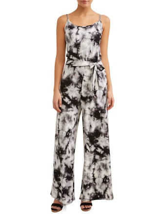 Eye Candy Juniors' Tie Waist Printed Jumpsuit