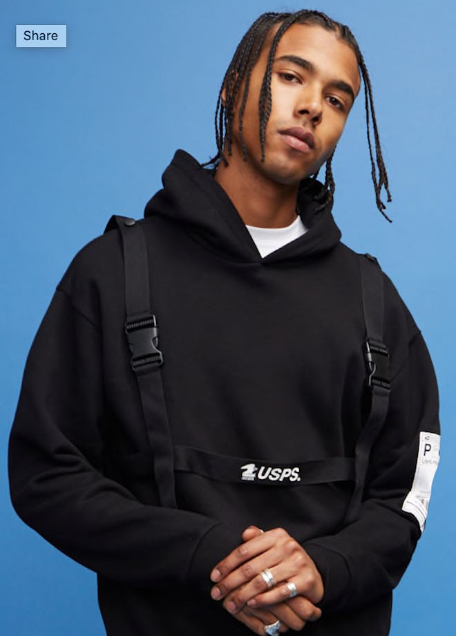 USPS Graphic Buckle Strap Hoodie