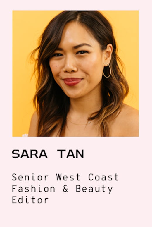A portrait of  Sara Tan, Senior West Coast Fashion and beauty editor