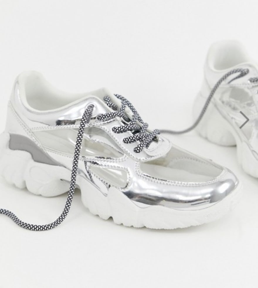 fila silva white reflective trainers