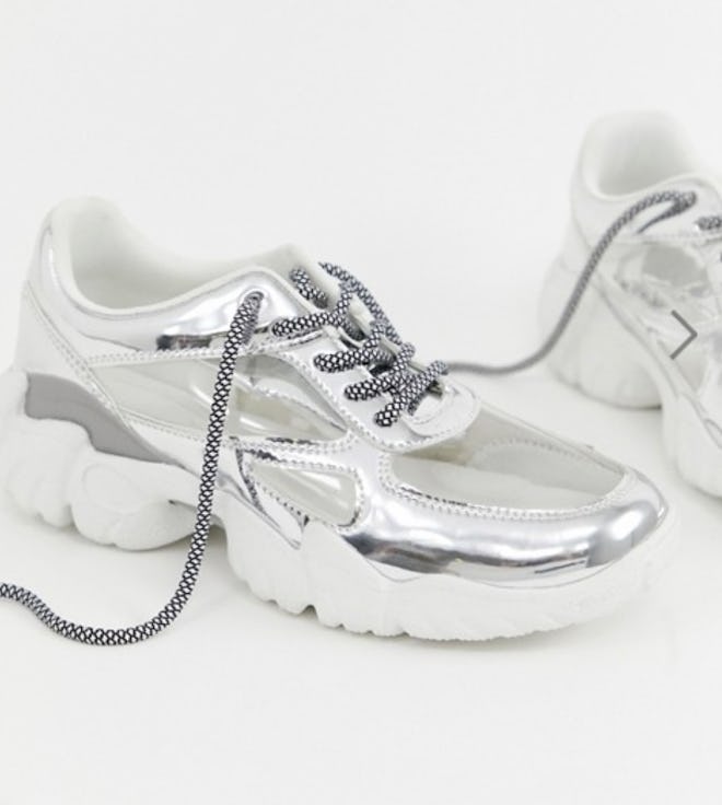 ASOS Drench clear lace up trainers