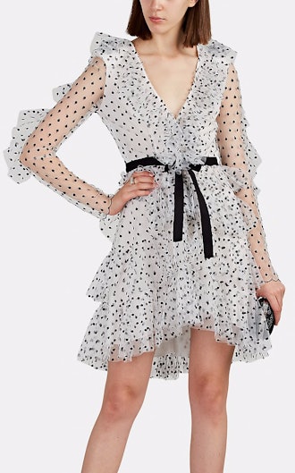 Ruffle Polka Dot Tulle Minidress