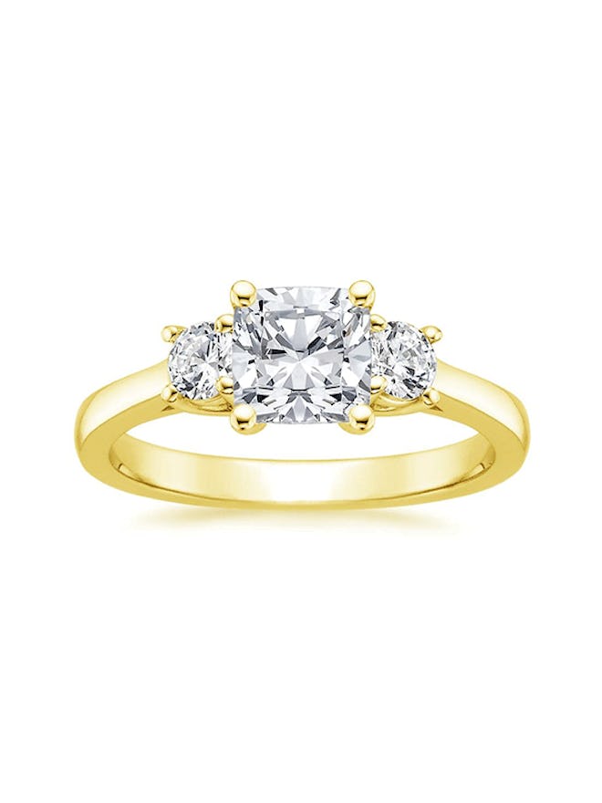 Petite Three Stone Trellis Diamond Ring