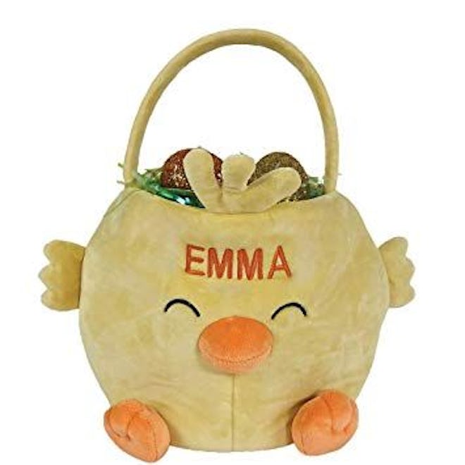 Embroidered Chick Personalized Easter Basket