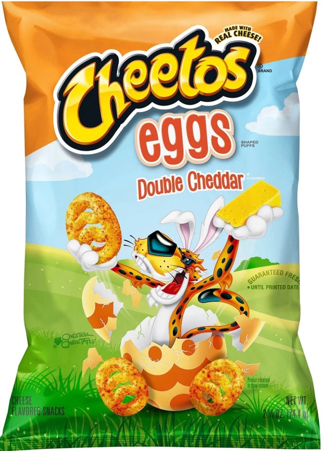 Cheetos Double Cheddar Egg Puffs Just Hit Shelves For Easter