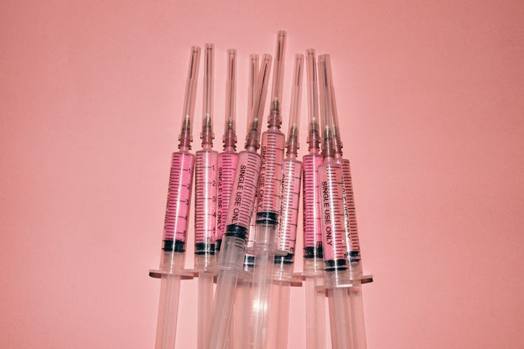 A bunch of contraceptive Depo shots, the injections containing the hormone progestin