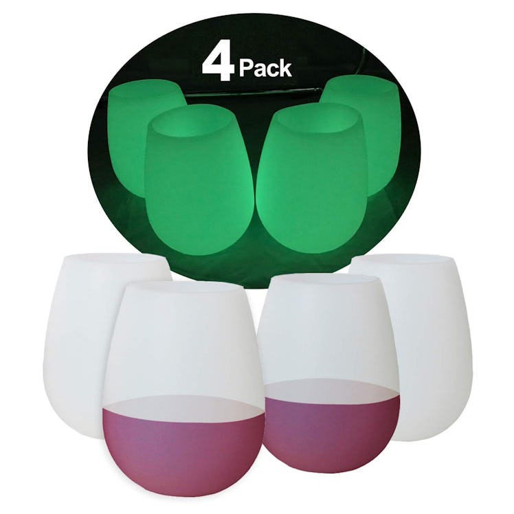 Mofason Glow-In-The-Dark Silicone Glasses (Set of 4)