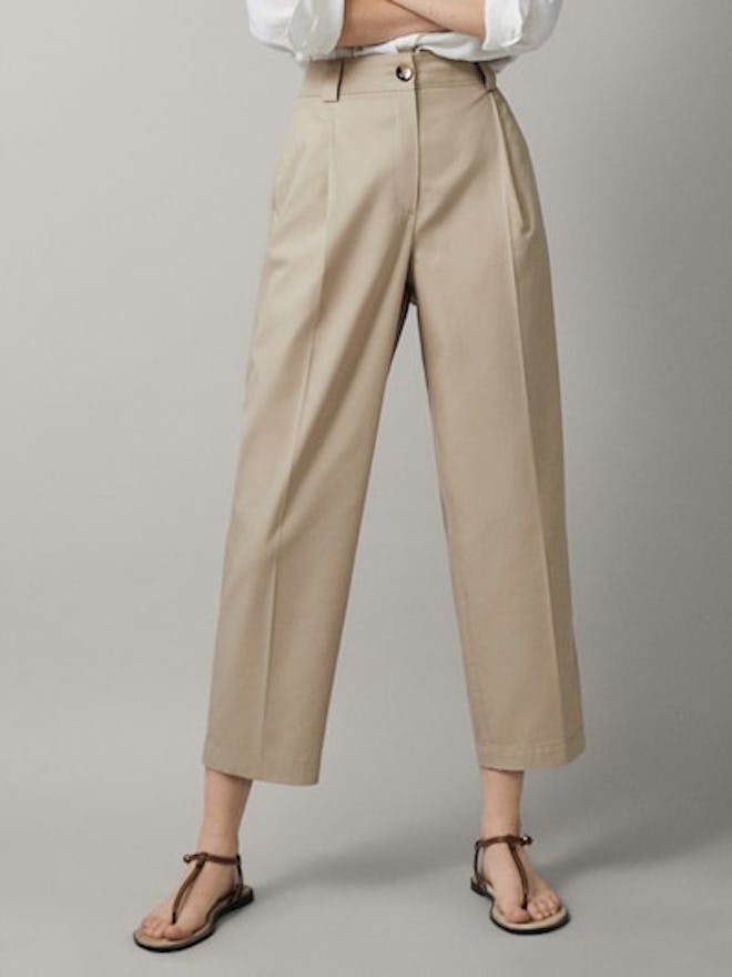 Darted Cropped Fit Chinos