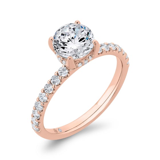 Bella Ponte Rose Gold Engagement Ring Setting 14K 