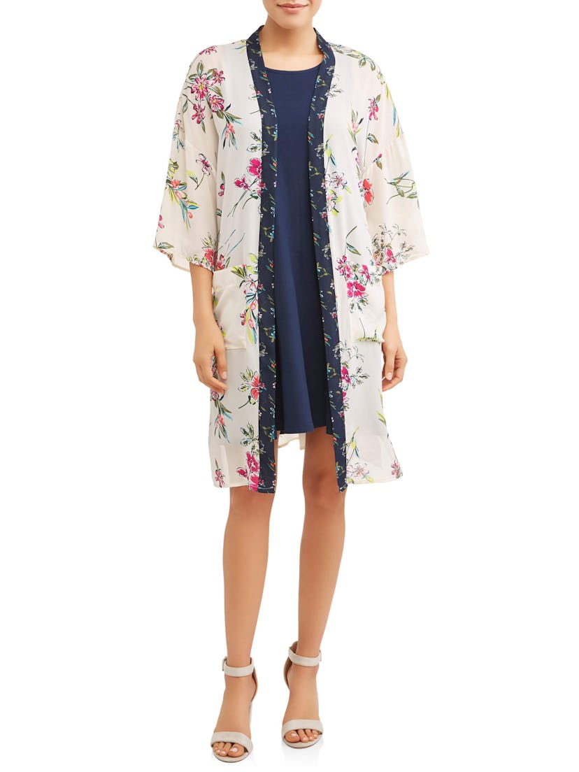 Time and Tru  Women's 2fer Dress and Kimono