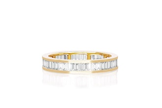 Diamond Channel Set Baguette Eternity Stacking Ring