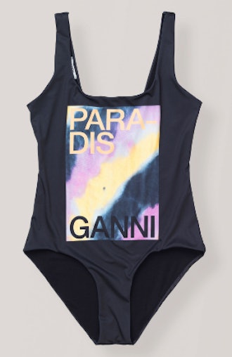 Placement Print Swimwear Swimsuit, Paradis