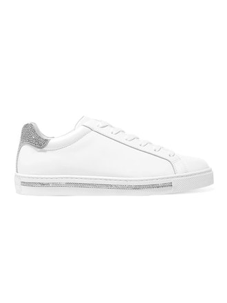  Crystal-Embellished Calf Leather Sneakers