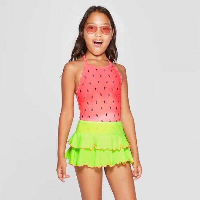 Girls' One in Melon One Piece with Skirt Swimsuit - Cat & Jack™ Coral