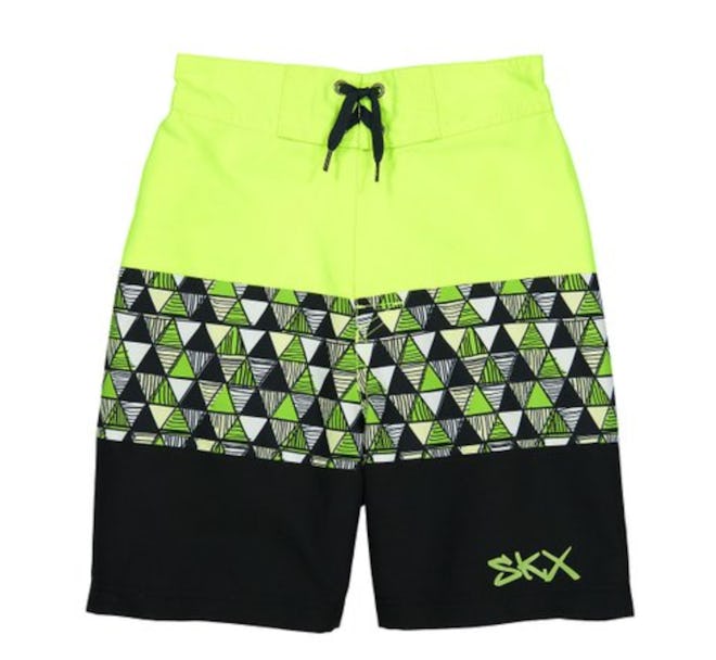Lime Geometric Board Shorts
