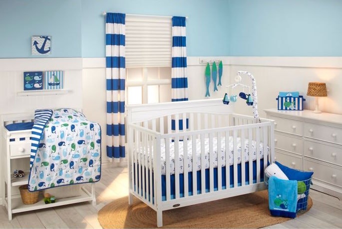 shark themed baby nursery