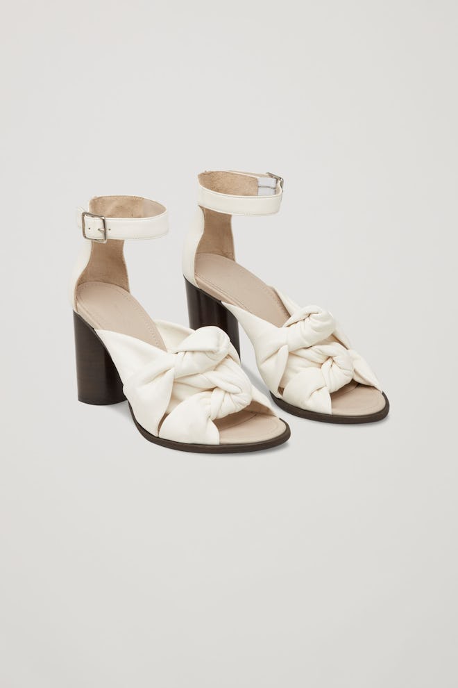 Knot-Front Leather Sandals 