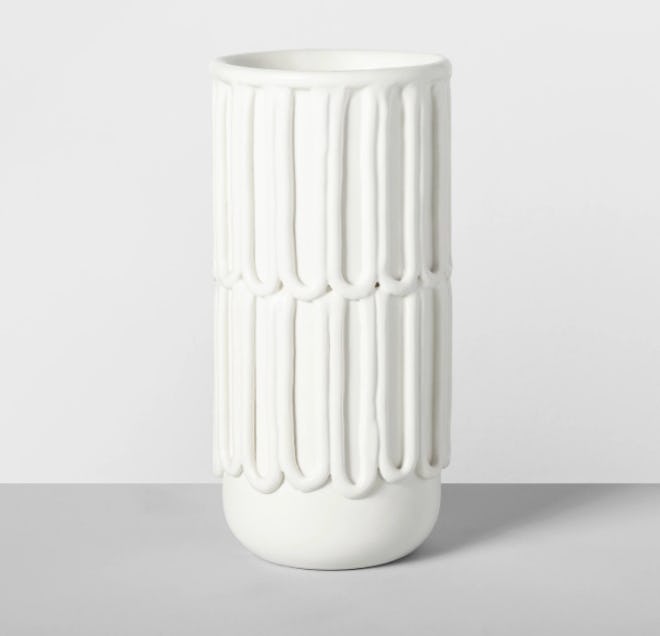 9.5" x 4.6" Decorative Porcelain Vase White - Opalhouse