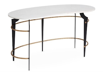 Bixler Desk, White/Gold