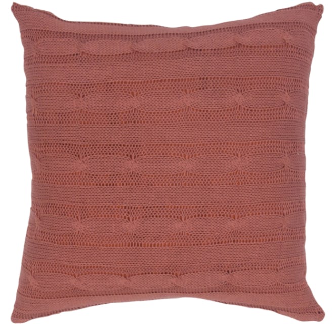 Rizzy Home 18-inch Cable Knit Throw Pillow - Paprika
