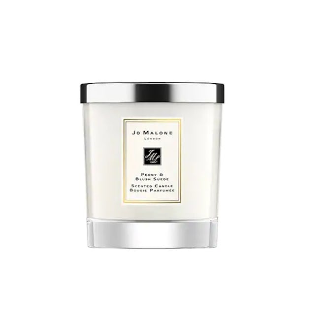 Peony And Blush Suede Home Candle