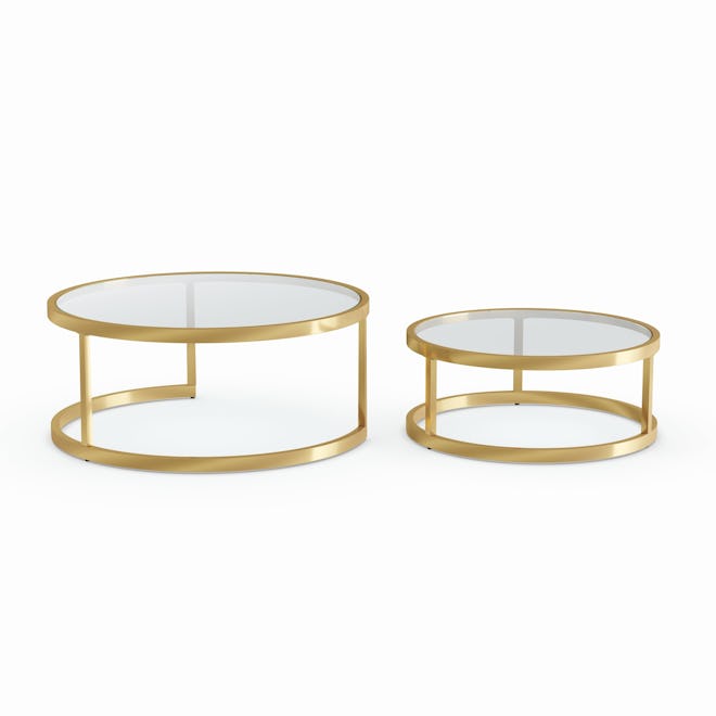 Harper Blvd Silver Orchid Grant Glam Nesting Cocktail Table 2-piece Set
