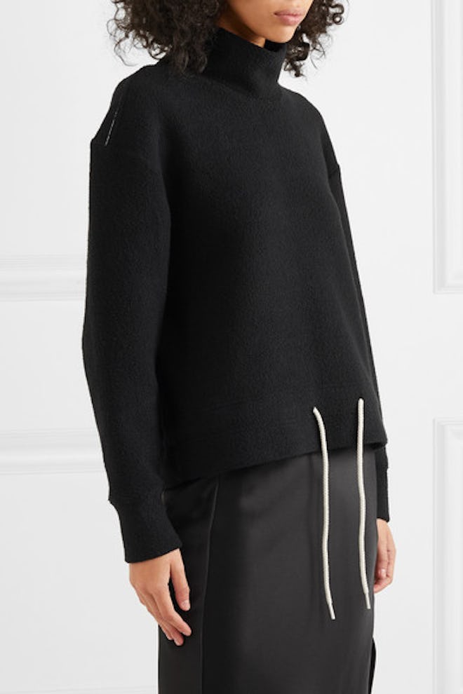 Cotton-Fleece Turtleneck Top