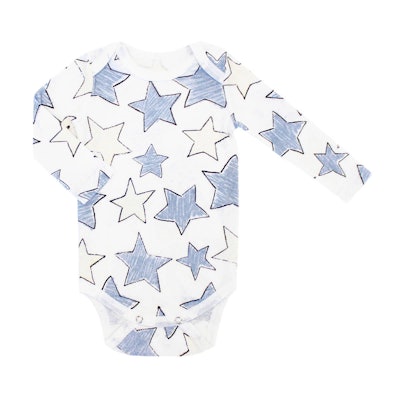 Baby/Toddler Organic Long Sleeve Lap Shoulder Star Bodysuit