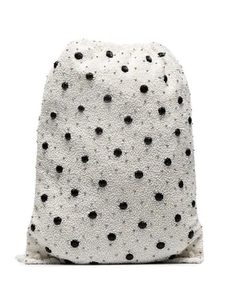 Wintour Sequin Embellished Polka-Dot Drawstring Bag