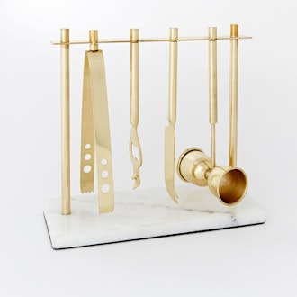 Deco Bar Tools Set - Brass + Marble