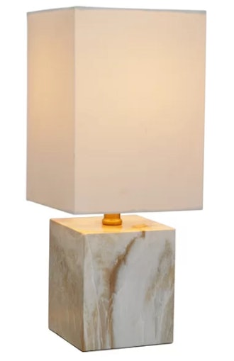 Bachand Faux Marble Mosiac Accent 15" Table Lamp