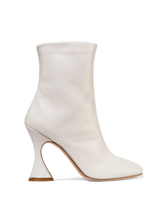 Emma Textured-Leather Ankle Boots