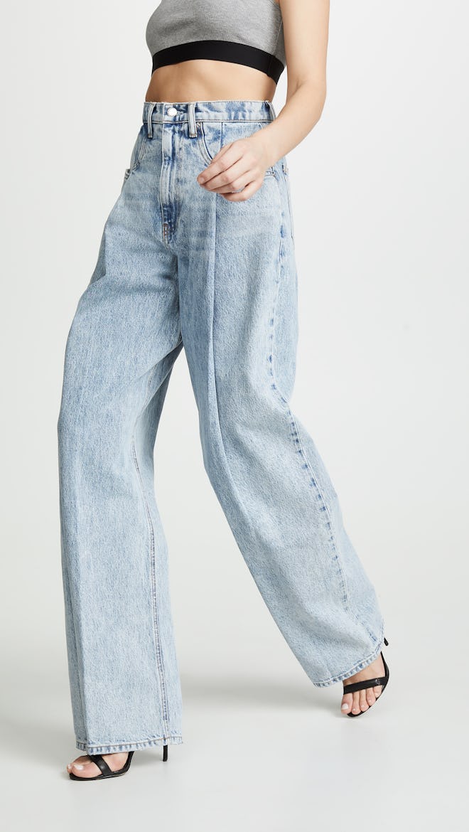 Brace Pleated Jeans