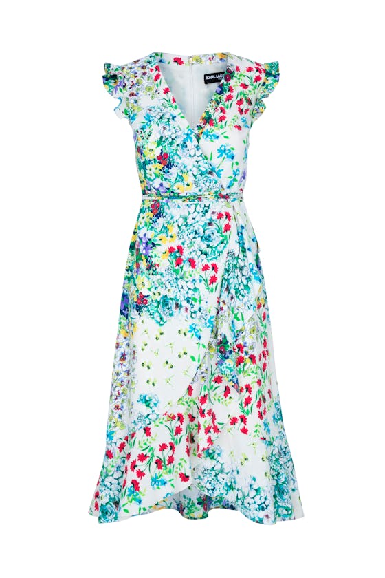 Floral Midi Dress With Ruffle Hem