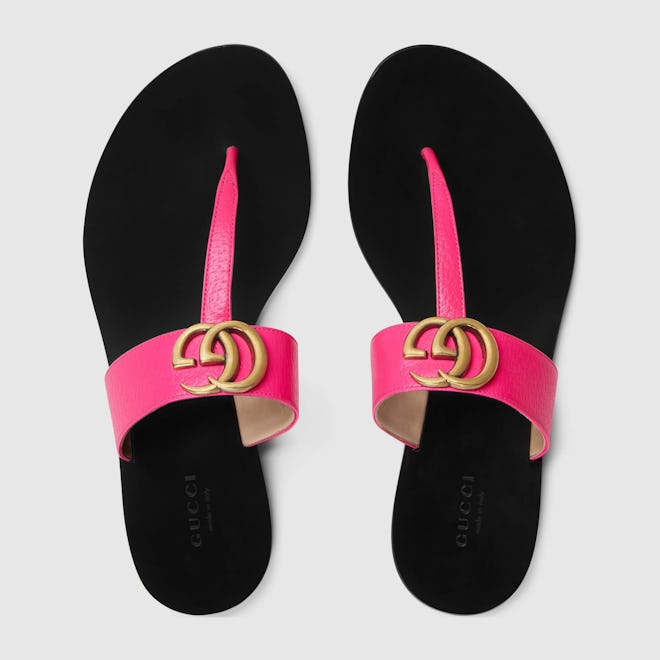 Double G Neon Thong Sandals