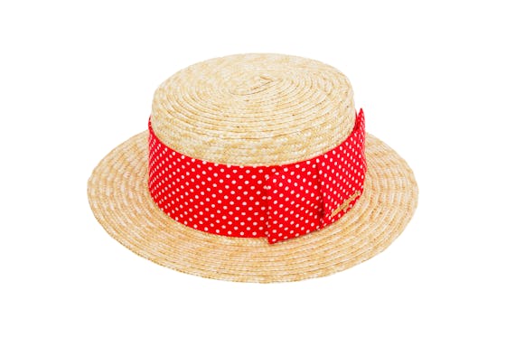 Boater With Large Polkadot Band