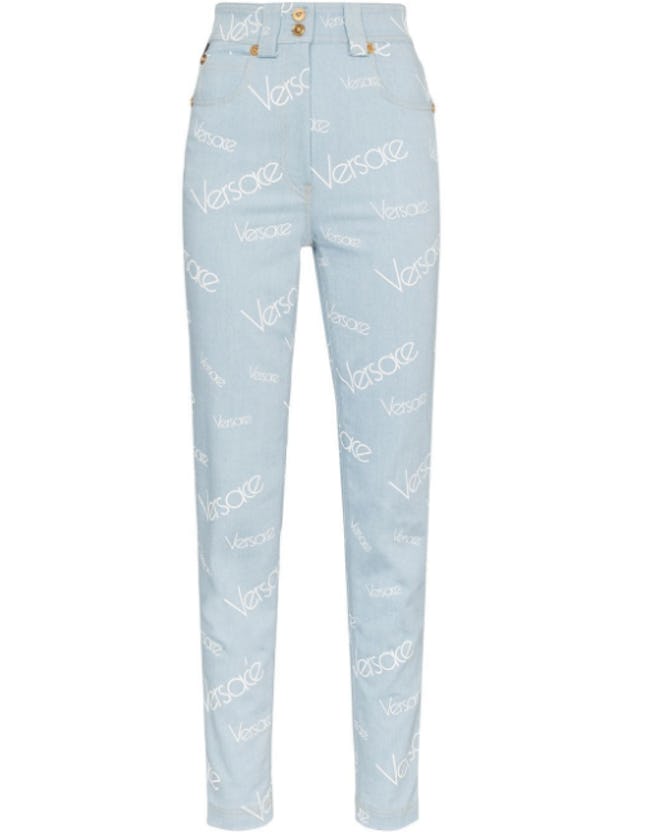 Light Blue All Over Print Jeans