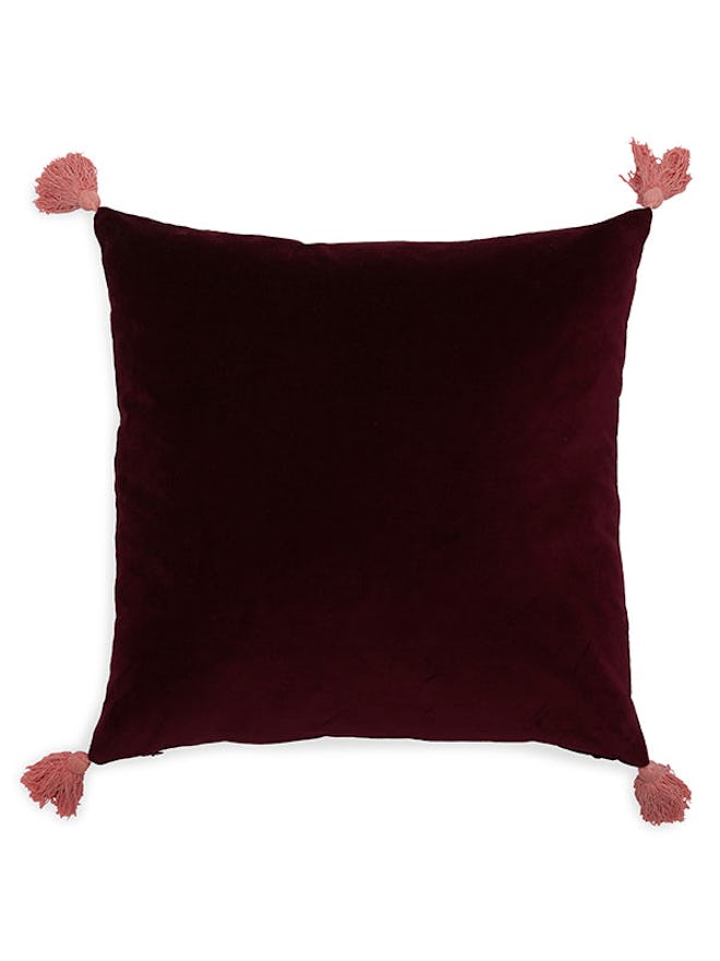 Velvet Decorative Throw Pillow With Tassels