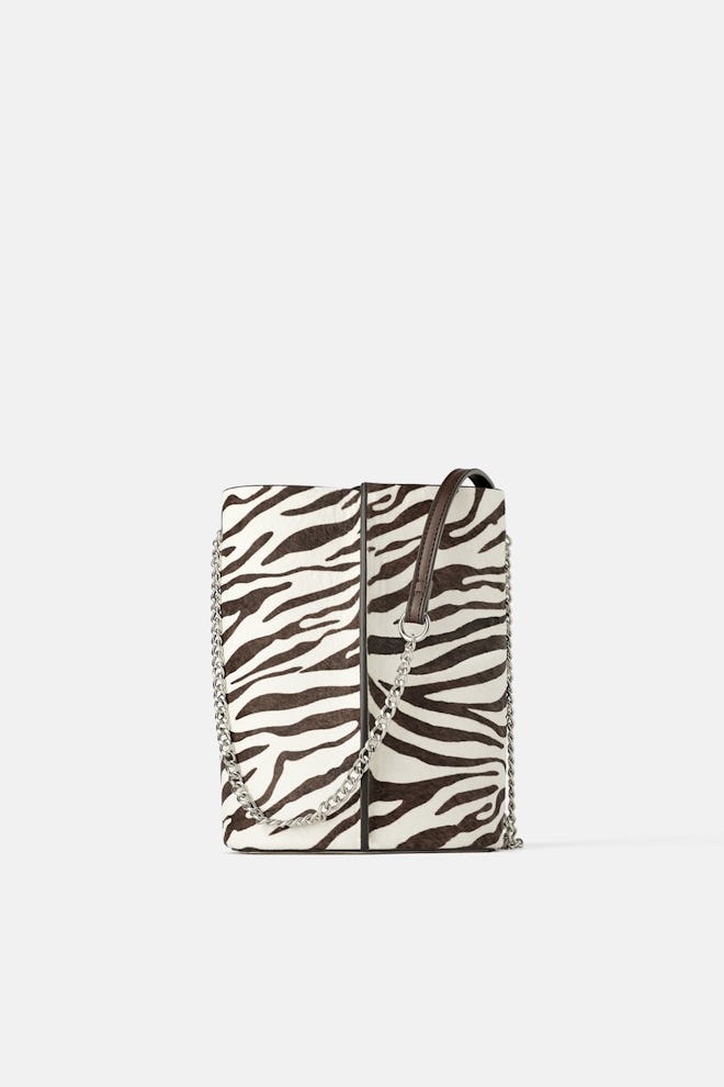 Zara Animal Print Bucket Bag