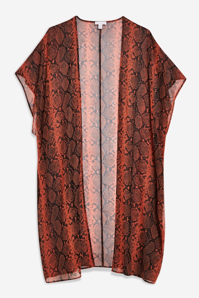 Topshop Snake Print Chiffon Kimono