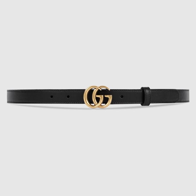 Double G Buckle Leather Belt