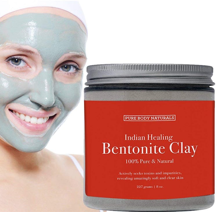 Sodium Bentonite Clay Mask, 100% Pure Indian Healing Clay Bentonite Powder Detox Face Mask