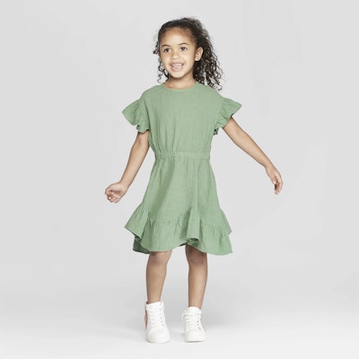 Toddler Girls' Ruffle Short Sleeve A-Line Dress