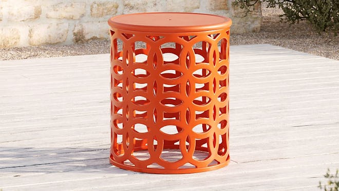 Lattice Circles Large Orange Side Table