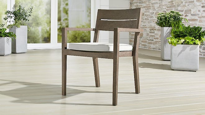 Regatta Grey Wash Dining Chair with White Sand Sunbrella ® Cushion
